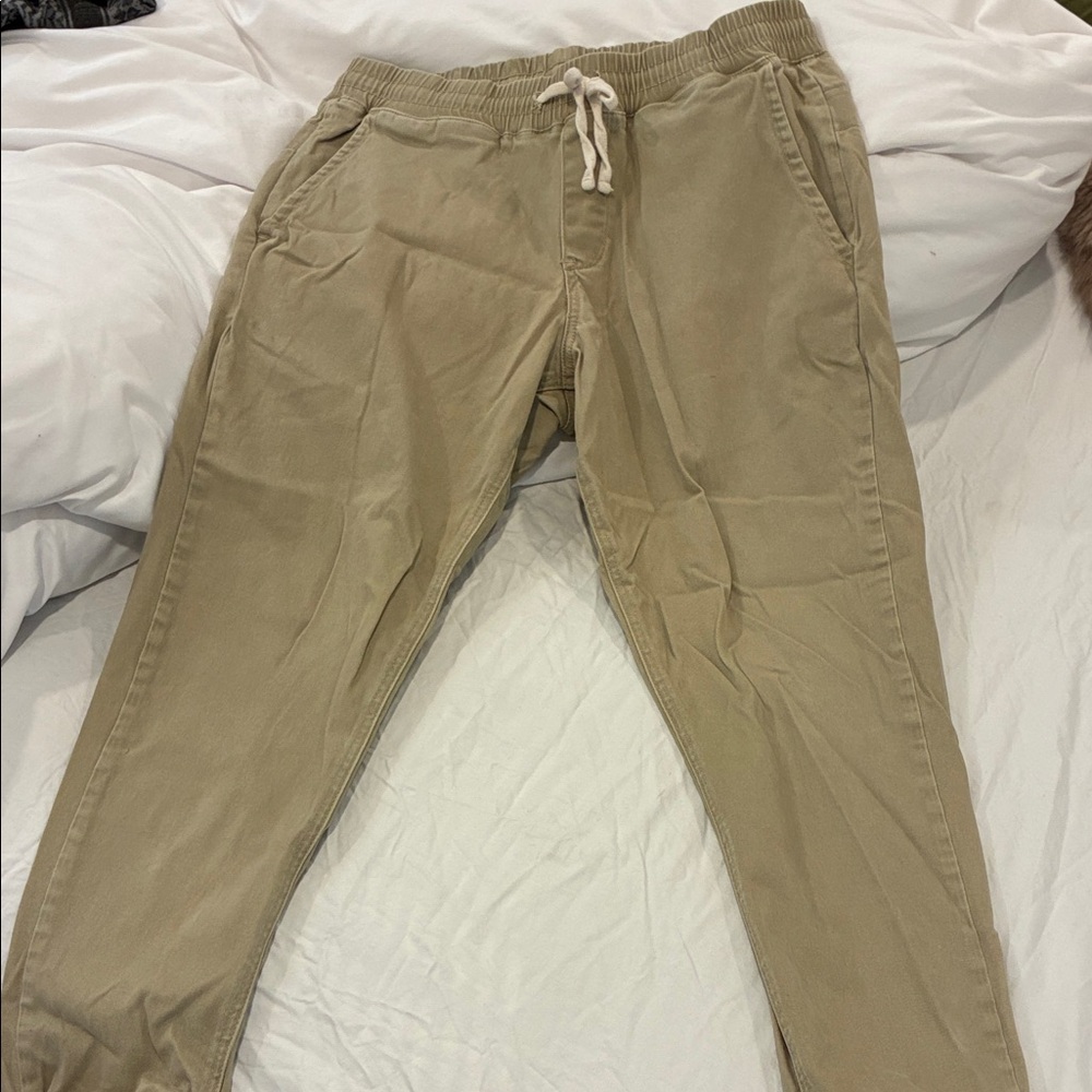 Men's Casual Tan Jogger Pants